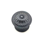 Antika Tarz Dekoratif Pirinç Papatya Kapı Babası - 73mm, Oksit - 1