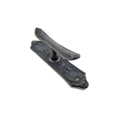 Antika Tarz Dekoratif Pirinç Çiçekli Pencere Kolu - 165x38 mm, Oksit - 1