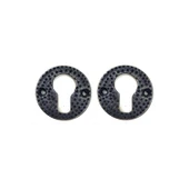 Antika Tarz Dekoratif Pirinç Oda Kilit Rozeti - 49mm, Oksit - 1