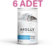 Molly Jöle İçinde Parça Alabalık ve Ton Balıklı Yetişkin Kedi Konservesi 400gr(6 ADET) - 2