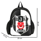 Beşiktaş 2 Bölmeli 1903 Logo Baskılı Suni Deri Anaokulu Okul Sırt Çantası (25361) thumbnail 2