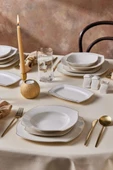 Square Bone Beyaz Altın 53 Parça 12 Kişilik Yemek Takımı - 2