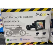 Twogo GO-IX 5" Dokunmatik Waterproof BT Android Auto Carplay Çiftli Motorsiklet DVR Araç Kamerası thumbnail 3