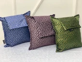 NİVEMESHOME MONET ZİGZAG KIRLENT KILIFI LACİVERT 45 X 45 - 2