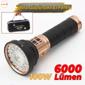 El Feneri 6000 Lümen Uzun Menzil 100W Şarjlı Powerbank Ledli Işık Kafa Lambası Su Geçirmez Kamp thumbnail 1