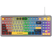 Rampage CYCLONE Gri/Siyah/Sarı USB RGB Aydınlatmalı Q Compact Membrane Gaming Oyuncu Klavye - 1