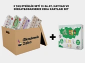 3 yaş Etkinlik Seti , 12-36 Ay, Dikkat&Odak Geliştirme, Sebzeler, Hayvanlar Zeka Kartları - 1