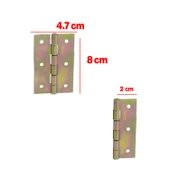 Metal Yaprak Menteşe 2 Adet Prinç Sarı No:3.5 Mobilya Pencere Kapı Dolap PVC Menteşesi İki Kanatlı thumbnail 2