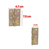 Metal Yaprak Menteşe 2 Adet Prinç Sarı No:3 Mobilya Pencere Kapı Dolap PVC Menteşesi İki Kanatlı thumbnail 2