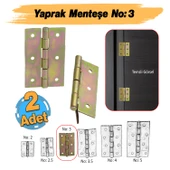 Metal Yaprak Menteşe 2 Adet Prinç Sarı No:3 Mobilya Pencere Kapı Dolap PVC Menteşesi İki Kanatlı thumbnail 1
