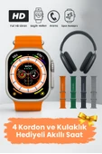 QASUL H27 Ultra 3 Akıllı Saat Bluetooth Kulaklık Ve 4 Kordon Dahil Süper Set - 1