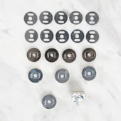 Loren Manyetik Mat Gümüş Metal 5 li Çıt Çıt Set thumbnail 1