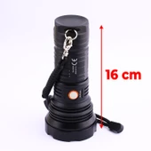 El Feneri Uzun Menzil 80W Şarjlı Powerbank Ledli Işık Kafa Lambası Alüminyum Kasa Su Geçirmez Kamp thumbnail 3