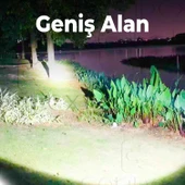 El Feneri Uzun Menzil 80W Şarjlı Powerbank Ledli Işık Kafa Lambası Alüminyum Kasa Su Geçirmez Kamp thumbnail 5