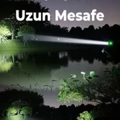 El Feneri Uzun Menzil 80W Şarjlı Powerbank Ledli Işık Kafa Lambası Alüminyum Kasa Su Geçirmez Kamp thumbnail 4