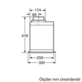 Siemens LB57574 Aspiratör Gömme 52 cm Paslanmaz çelik thumbnail 7