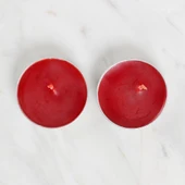 Loren 2'li Tealight Mum Kırmızı thumbnail 2