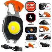 Büyük Boy 10,5 Cm Acil Durum Kamp Feneri Anahtarlık Usb Çakmaklı Cam Kırıcı Kemer Kesici Deprem Fen thumbnail 1