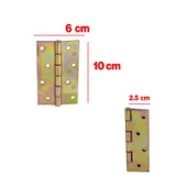 Metal Yaprak Menteşe 2 Adet Prinç Sarı No:4 Mobilya Pencere Kapı Dolap PVC Menteşesi İki Kanatlı thumbnail 2