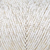 Loren Soft Star Makrome İpi Sarı Simli Krem RM103 thumbnail 2