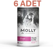 Molly Jöle İçinde Parça Dana Etli Yetişkin Köpek Konservesi 400gr (6 ADET) thumbnail 3