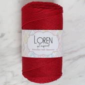 Loren Polyester Soft Macrame Koyu Kırmızı El Örgü İpi - LM020 - 34433 thumbnail 1