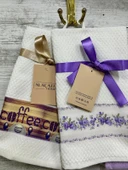 NİVEMESHOME 2 Lİ CAPPUCİNO-BEYAZ ASORTİ MODEL MUTFAK HAVLUSU - 3