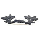 Antika Tarz Dekoratif Pirinç Çiçek Kapı Kulbu - 30x110 mm, Oksit - 1