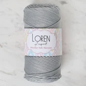 Loren Polyester Soft Macrame Açık Gri El Örgü İpi - LM036 - 34441 thumbnail 1