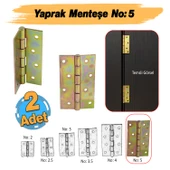 Metal Yaprak Menteşe 2 Adet Prinç Sarı No:5 Mobilya Pencere Kapı Dolap PVC Menteşesi İki Kanatlı thumbnail 1