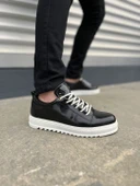 JET-152 Cool Bağcıklı Rugan Erkek Günlük Spor Klasik Ayakkabı RBT - Siyah thumbnail 1