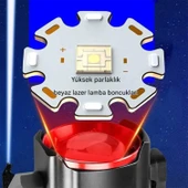 Şarjlı El Feneri | Yüksek Güçlü LED Işık | USB ile Şarj Edilebilir | Su Geçirmez Metal Gövde | Zoom Özellikli thumbnail 6