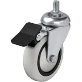 Hts 354 - 75x25 mm PVC Makaralı Vidalı Frenli Teker 4 Adet - 1