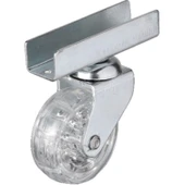 Hts 327 - 50x20 mm Şeffaf Makaralı Uzun U Tablalı Teker 4 Adet - 1