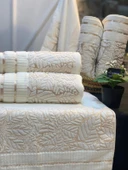 NİVEMESHOME YAPRAK EKRU YÜZ HAVLUSU MÜRDÜM - 7