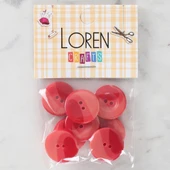 Loren Crafts 8'li Düğme Kırmızı - 1128 thumbnail 1