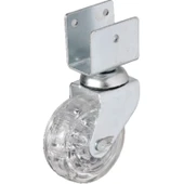 Hts 328 - 50x20 mm Şeffaf Makaralı Kısa U Tablalı Teker 4 Adet - 1