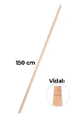 Gürgen Ağaç Vidalı Süpürge Sapı 150 cm | Ergonomik, Dayanıklı ve Çok Amaçlı Temizlik Sapı - 1