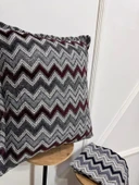 NİVEMESHOME BORDO GRİ  KIRLENT KILIFI 45X45 thumbnail 4