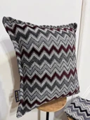 NİVEMESHOME BORDO GRİ ELYAF DOLGULU KIRLENT KILIFI 45X45 - 6