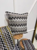 NİVEMESHOME SÜTLÜ KAHVE GRİ ELYAF DOLGULU KIRLENT KILIFI 45X45 - 1