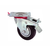 Servis Tekeri - Frenli Tablalı Siyah Döner - Çap 80 mm - 1