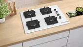 Bosch POP7C2P30O Ocak Ankastre Gazlı Sert Cam Beyaz thumbnail 4