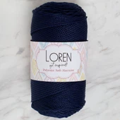 Loren Polyester Soft Macrame Koyu Lacivert El Örgü İpi - LM030 - 34436 thumbnail 1