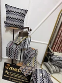 NİVEMESHOME LACİVERT GRİ ELYAF DOLGULU KIRLENT KILIFI 45X45 thumbnail 1