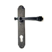 Antika Tarz Dekoratif Pirinç Taşra Banyo Kapı Kolu - 220x35 mm, Oksit - 1