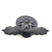 Antika Tarz Dekoratif Pirinç Çiçek Düğme - 29x70 mm, Oksit - 1