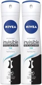 NIVEA Kadın Sprey Deodorant Black&White Invisible Pure 150ml, 72 Saat Anti-perspirant Ter Koruması, X2 Adet - 1