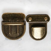 Loren Metal Çanta Kilidi Büyük Antik Sarı thumbnail 2