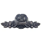 Antika Tarz Dekoratif Pirinç Gül Düğme - 30x100 mm, Oksit - 1